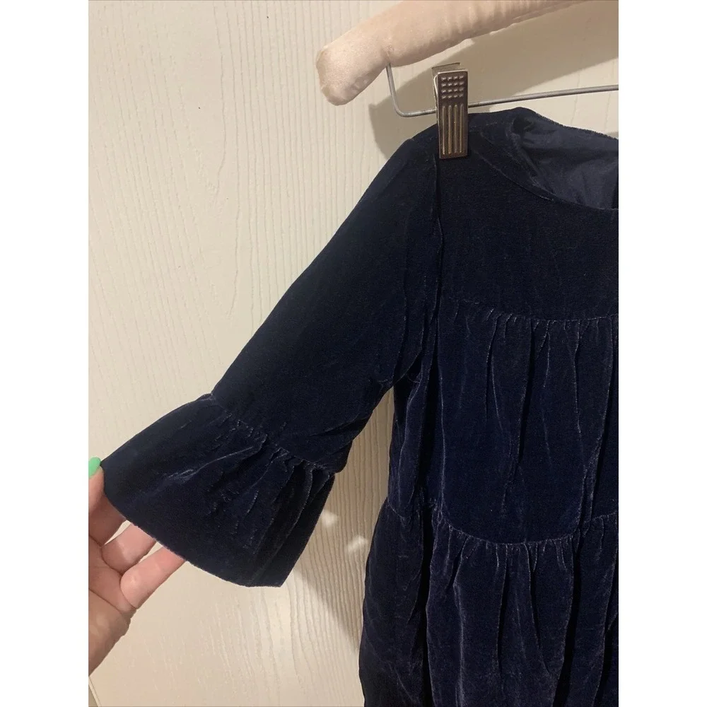 gymboree girls size 5 Velvet Blue Ruffled Christmas Dress NWT